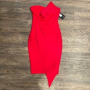 Red Strapless Fashion Nova Dress